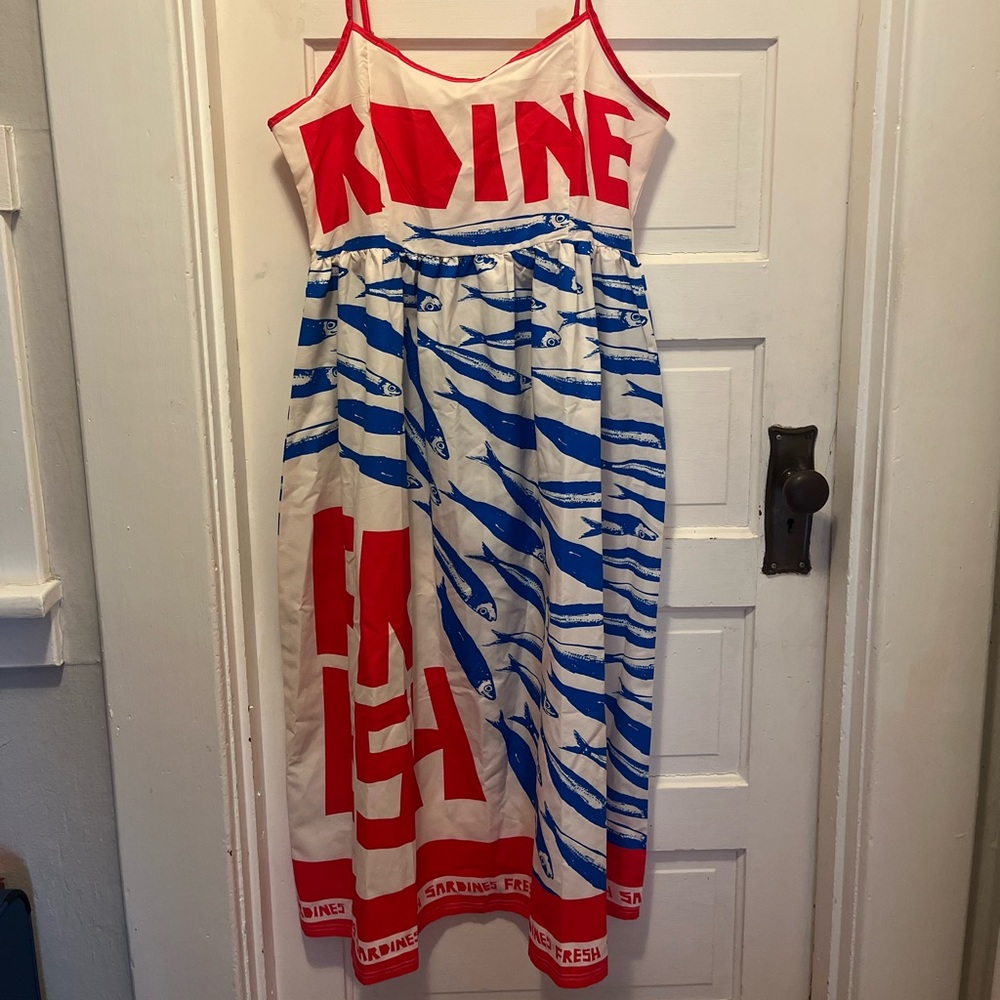 Red and Blue Summer Maxi Dress